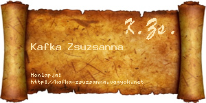 Kafka Zsuzsanna névjegykártya